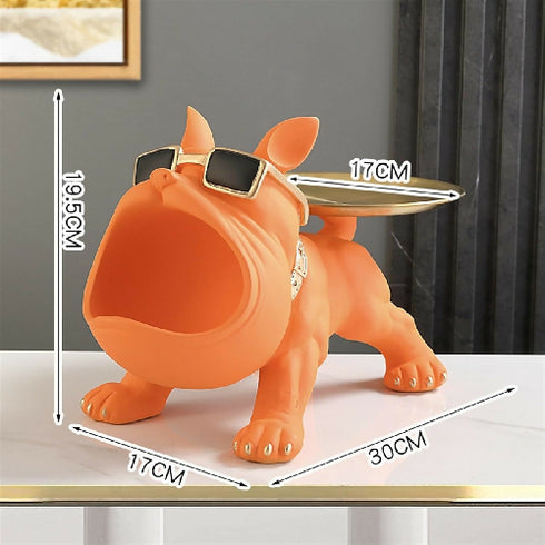 Bulldog Statue Candy Dish for Office